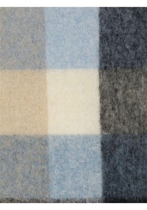 sciarpa mohair a quadri unisex blu, baige e nera ACNE STUDIOS | CA0084DIB